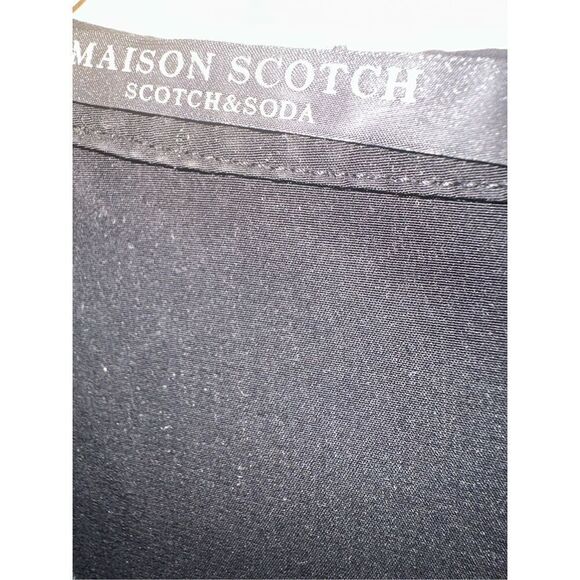 Maison Scotch Dress Jolie Vagabonde Mixed Media Black Knit Top Pockets Sz 2 - Picture 4 of 6